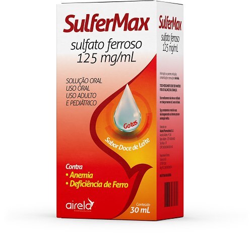 Sulfato Ferroso Sulfermax Solucao Oral 125mg Ml 30ml Ultrafarma