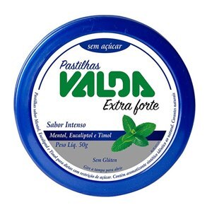 PASTILHAS VALDA EXTRA FORTE SEM AÇÚCAR LATA 50G
