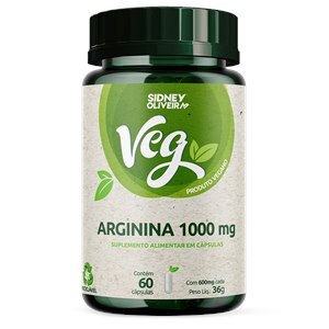 L-Arginina 1000Mg Vegan 60 Cápsulas Sidney Oliveira