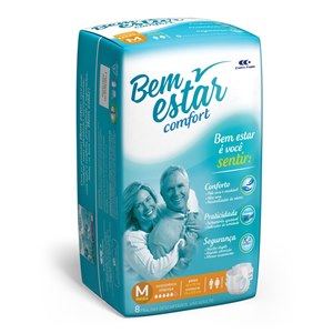 Fralda Geriátrica Bem Estar Comfort M 8 Unidades