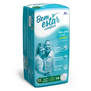 Fralda Geriátrica Bem Estar Comfort Eg 7 Unidades