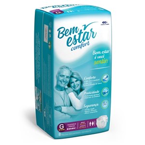Fralda Geriátrica Bem Estar Comfort G 8 Unidades