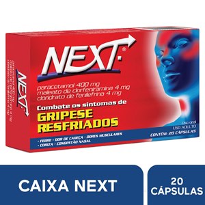 Paracetamol + Clorfeniramina + Fenilefrina - Next 20 Cápsulas