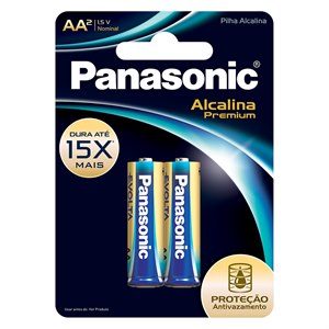 Pilha Panasonic Alcalina Premium Pequena Aa 2 Unidades