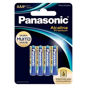 Pilha Panasonic Alcalina Premium Palito Aaa 6 Unidades