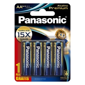 Pilha Panasonic Alcalina Premium Pequena Aa Leve 4 Pague 3