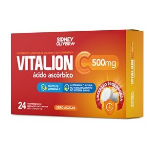 VITAMINA C 500MG LIBERAÇÃO PROLONGADA - VITALION C 24 COMPRIMIDOS SIDNEY OLIVEIRA 