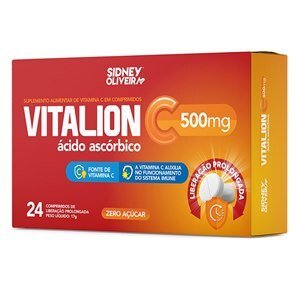 Vitamina C 500mg Liberação Prolongada - Vitalion C 24 Comprimidos Sidney Oliveira 