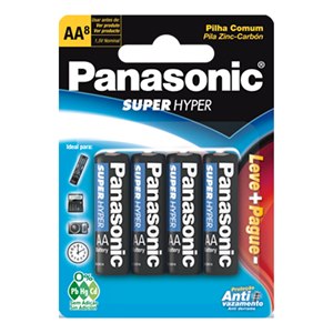 Pilha Panasonic Comum Pequena Aa 8 Unidades