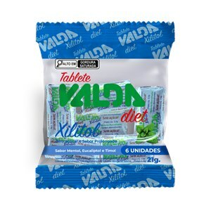 GOMA DE MASCAR VALDA TABLETE DIET 6 UNIDADES