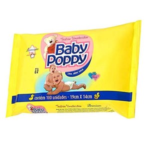Toalha Umedecida Baby Poppy Premium 100 Unidades