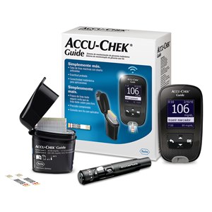 Aparelho De Glicemia  Accu-Chek Guide Kit Com 1 Monitor + 10 Tiras Guide + Lancetador + 1 Tambor Com 6 Lancetas