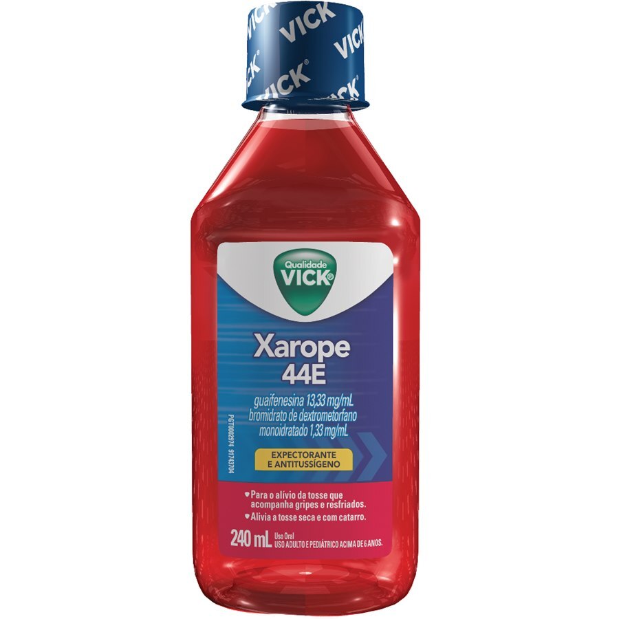 VICK 44E XAROPE 240ML (ADULTO E PEDIÁTRICO ACIMA DE 6 ANOS) - Ultrafarma