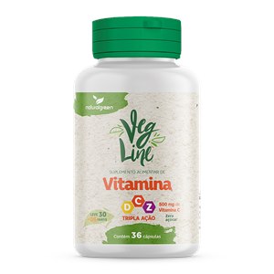 Vitamina C+D+Z Tripla Ação Veg Line Naturalgreen 36 Cápsulas