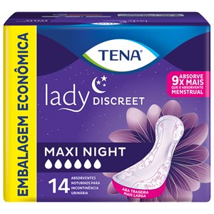 Absorvente Para Incontinência Urinária Tena Lady Discreet Maxi Night - 14 Unidades