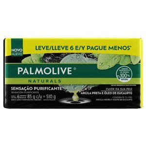 Sabonete Palmolive Naturals Sensação Purificante Argila Preta + Óleo De Eucalipto Leve 6 Pague Menos 510G