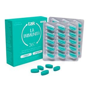 Vitaminas C 45mg + D 5mcg + Zinco 7mg - Tak 360 La Immunità 30 Comprimidos