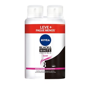 Desodorante Aerosol Nivea Feminino Invisible Black And White Clear 150Ml Leve Mais Pague Menos