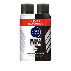 Desodorante Aerosol Nivea Masculino Invisible For Black And White 150Ml Leve Mais E Pague Menos