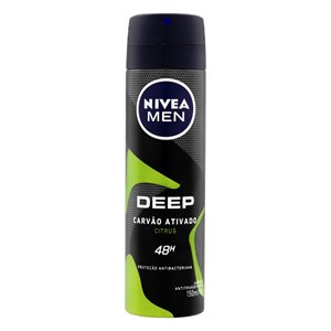 Desodorante Aerosol Nivea Masculino Deep Carvão Ativado Citrus 48H 150Ml