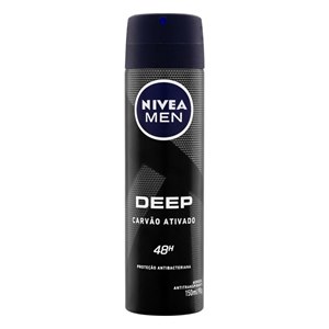 Desodorante Antitranspirante Aerossol Nivea Men Deep Carvão Ativado 72H 150Ml