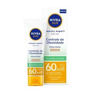 PROTETOR SOLAR FACIAL NIVEA SUN BEAUTY FPS60 COR MÉDIA 50G