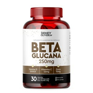 Betaglucana 250Mg + Vitamina D 2000Ui + Vitamina C 45Mg + Zinco 10Mg 30 Cápsulas Sidney Oliveira
