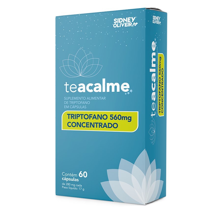 TRIPTOFANO CONCENTRADO 560MG 60 CÁPSULAS TEACALME SIDNEY OLIVEIRA