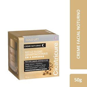 Cicatricure Creme Gold Lift Noturno Reduz Rugas Com Cálcio Silício Peptídeos E Ouro 50G