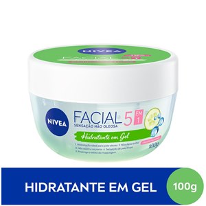 Hidratante Em Gel Facial Nivea 5 Em 1 Ácido Hialurônico E Pepino 100G