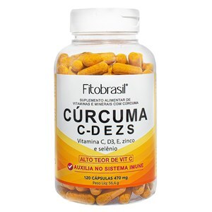 Cúrcuma + C, D, E, Zinco E Selênio Fitobrasil 120 Cápsulas