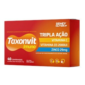 Vitamina C + D3 + Zinco Taxonvit Imuno Tripla Ação 40 Comprimidos Sidney Oliveira