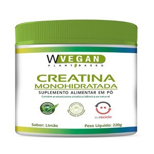 Creatina Monohidratada Sabor Limão Pó Wvegan 220g
