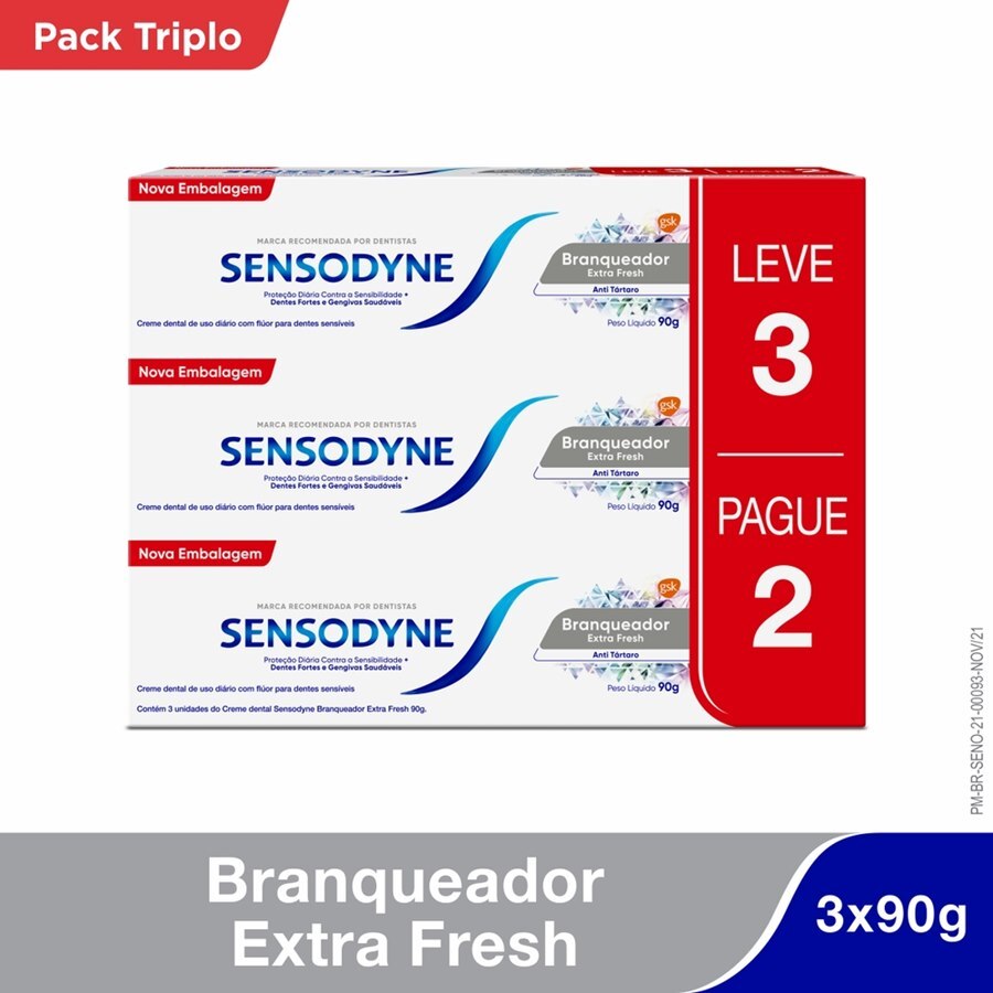 sensodyne kit com creme dental branqueador extra fresh