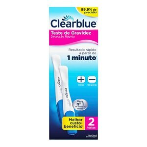 TESTE DE GRAVIDEZ CLEARBLUE DETECÇÃO RÁPIDA 2 UNIDADES 