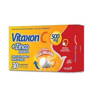 VITAMINA C + ZINCO - VITAXON C 500MG + ZINCO QUELATO LIBERAÇÃO PROLONGADA ZERO AÇÚCAR 30 COMPRIMIDOS