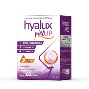 Vitamina C + Ácido Hialurônico + Vitamina B5 - Hyalux Piel Up 60 Cápsulas