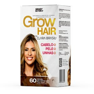 GROW HAIR CABELO, PELE E UNHAS BY CLARA BRASIL 60 CÁPSULAS SIDNEY OLIVEIRA