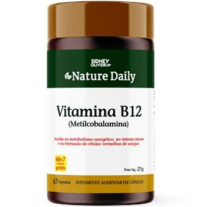 Vitamina B12 Metilcobalamina Nature Daily 60 Cápsulas + 7 Grátis Sidney Oliveira