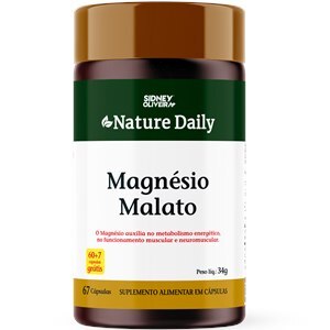 Magnésio Malato Nature Daily 60 Cápsulas + 7 Grátis Sidney Oliveira