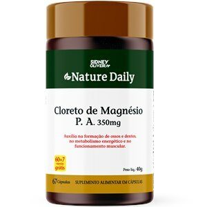 Cloreto De Magnésio P.A. 350Mg Nature Daily 60 Cápsulas + 7 Grátis Sidney Oliveira