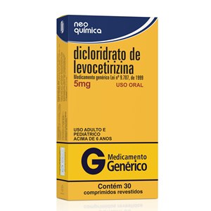 Levocetirizina 5Mg 30 Comprimidos - Neo Química - Genérico (Zyxem)