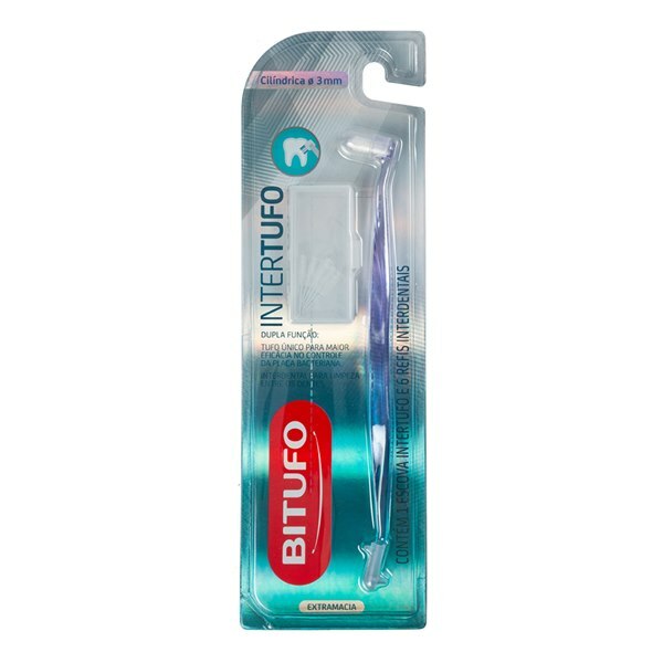 ESCOVA DE DENTE INTERTUFO BITUFO EXTRA MACIA CILÍNDRICA 3MM + 6 REFIS ...