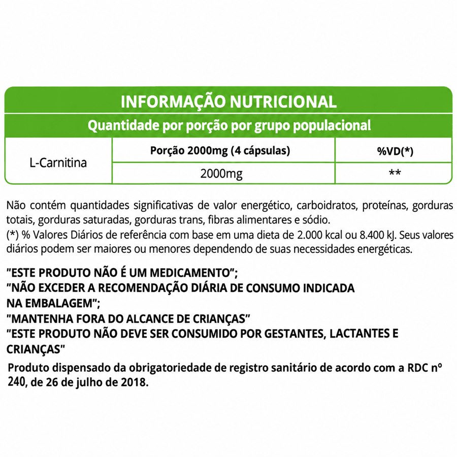 L-Carnitina Wvegan 60 Cápsulas