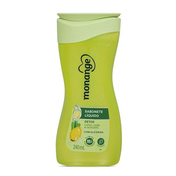 Sabonete Líquido Monange Detox Capim Limão E Gengibre 240ml