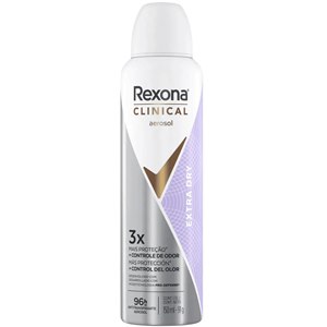 Desodorante Antitranspirante Aerossol Rexona Clinical Extra Dry 96h 150ml