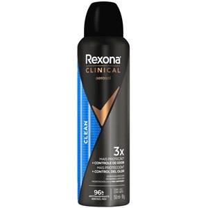 Desodorante Antitranspirante Aerossol Rexona Men Clinical 96h 150ml