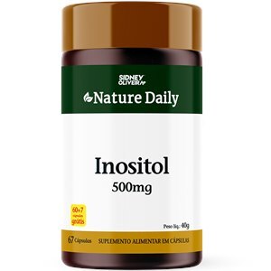 Inositol 500Mg Nature Daily 60 Cápsulas + 7 Grátis Sidney Oliveira