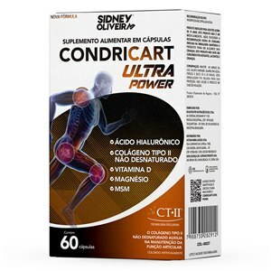 Colágeno Tipo Il + Vitamina D3 + Magnésio + Ácido Hialurônico + Msm Condricart Ultra Power 60 Cápsulas Sidney Oliveira