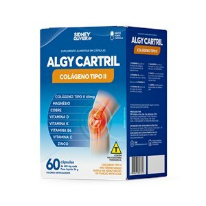 Colágeno Tipo II + Mdk Algy Cartril 60 cápsulas Sidney Oliveira